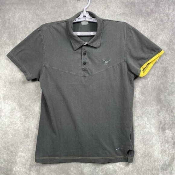 Nike Polo Shirt Lance Armstrong 10/2 Athletic Sportswear Cycling Eagle Size M - Picture 1 of 13